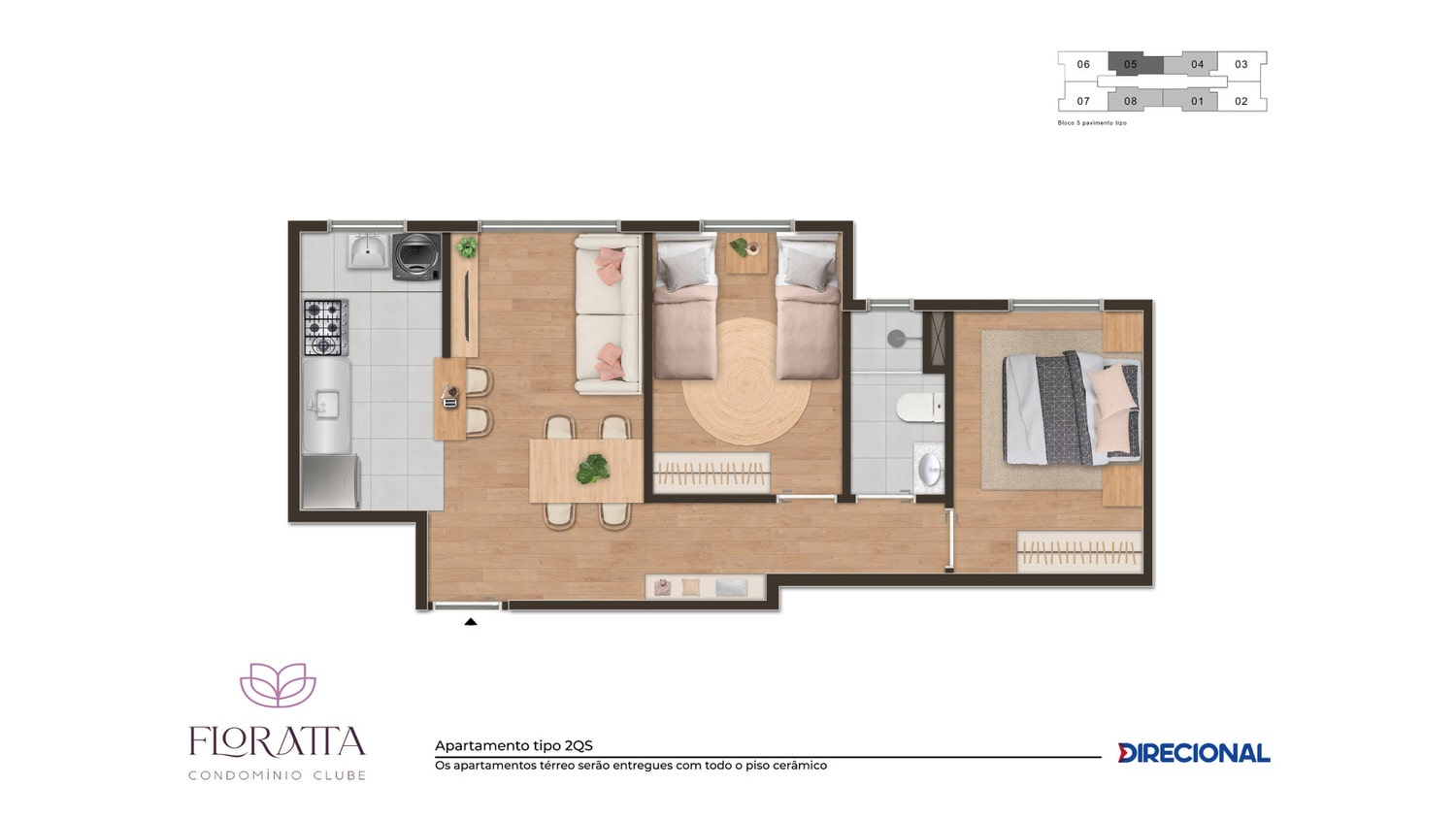 Floratta Condomínio Clube -  1, 2 e 3 Qtos -  28,07 m² | 67,40 m²
