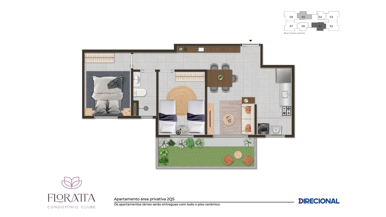 Floratta Condomínio Clube -  1, 2 e 3 Qtos -  28,07 m² | 67,40 m²