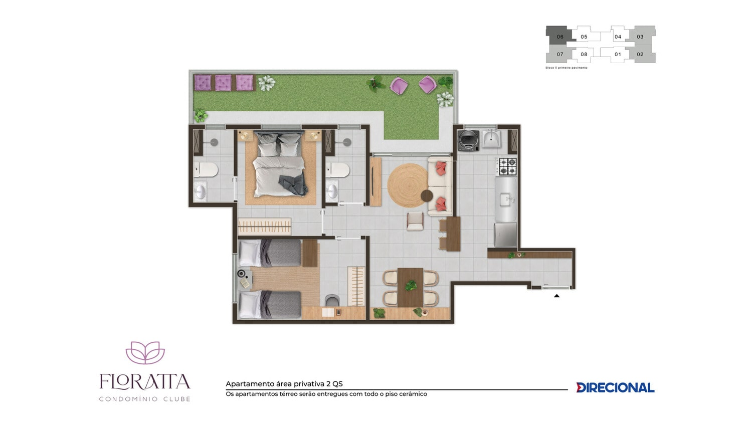 Floratta Condomínio Clube -  1, 2 e 3 Qtos -  28,07 m² | 67,40 m²